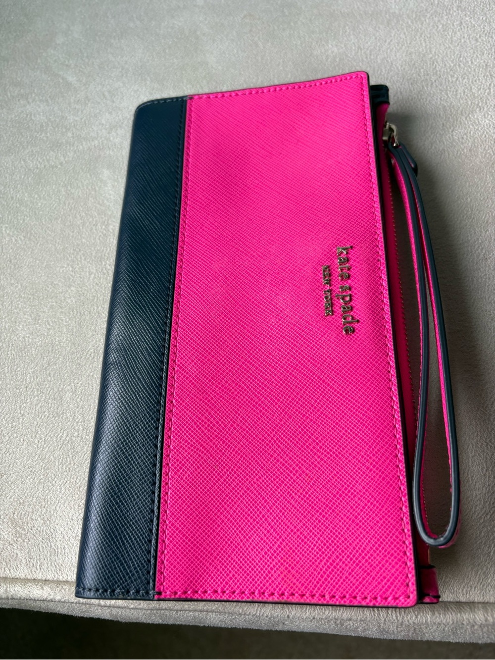 Kate Spade Two-Tone Pink & Black Wristlet